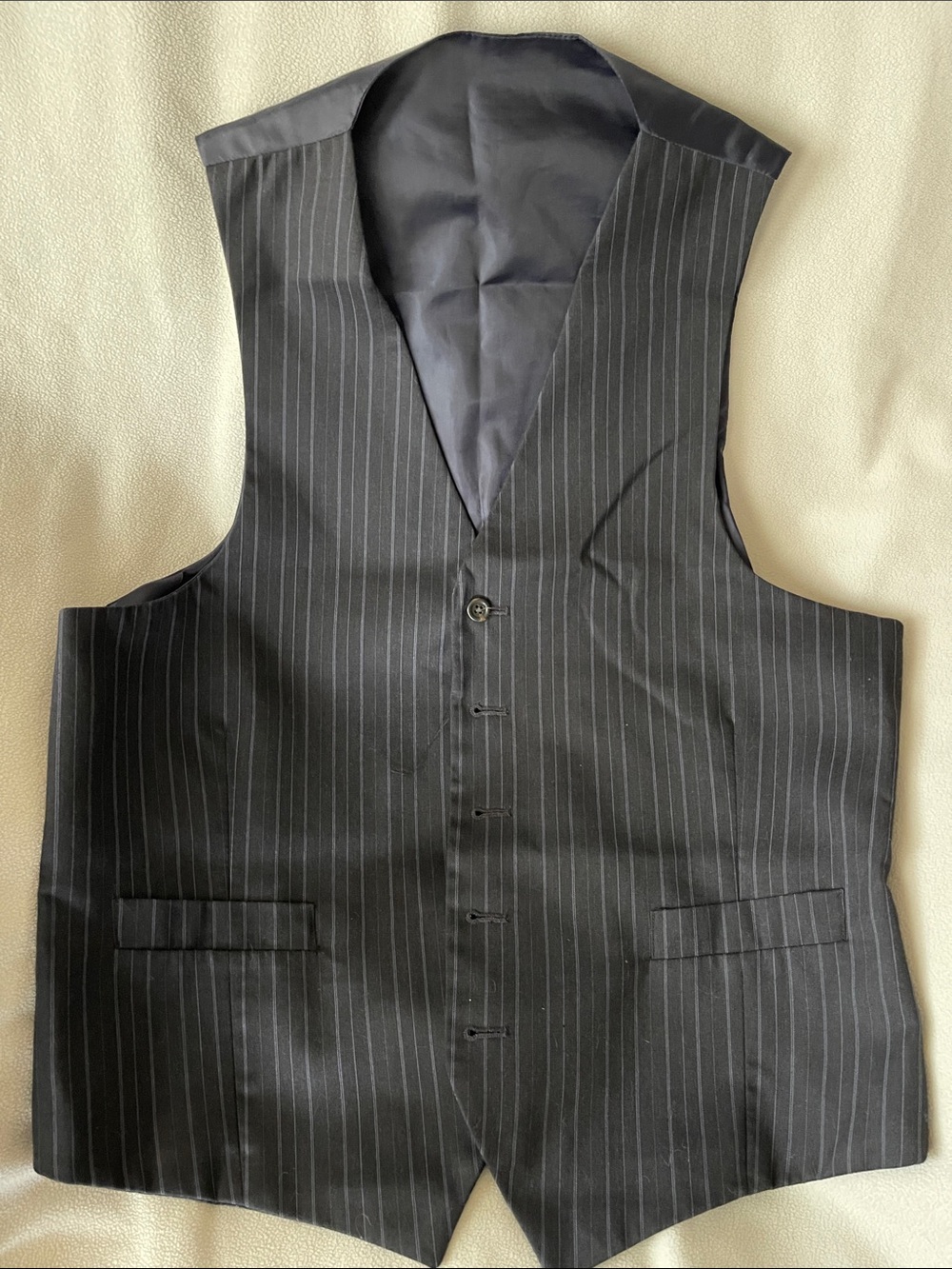 Britches by Samtex’s Tailored Black Pinstripe Men's Dress Vest